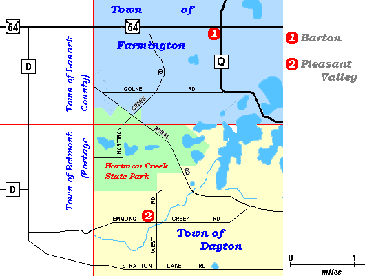 Farmington and Dayton Township map