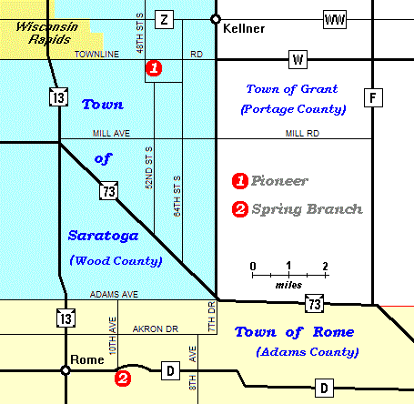 Saratoga and Rome Township map