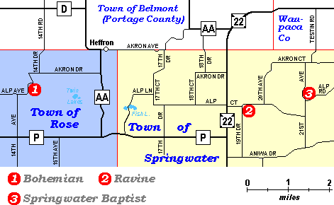 Rose/Springwater Township map